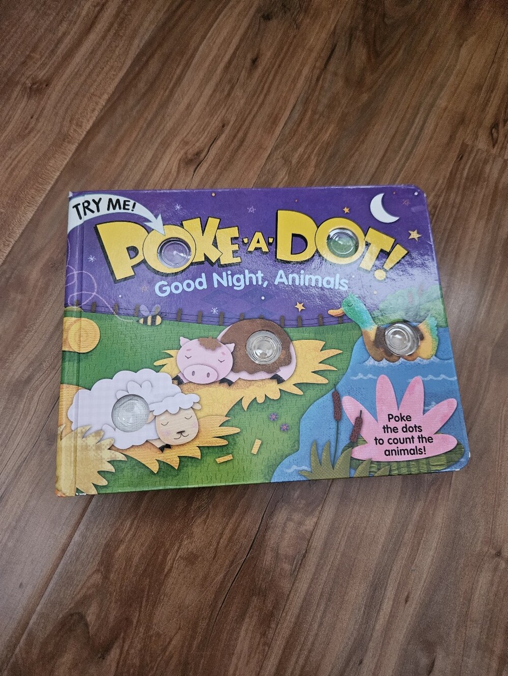 Poke-A-Dot! Good Night, Animals Interactive Board Book - Purple